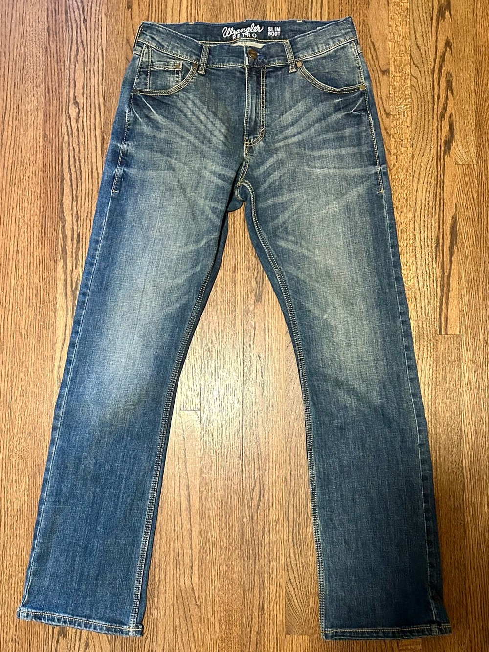 Wrangler Retro Slim Boot Jeans 31x34 Medium Wash Stretch Men’s Western